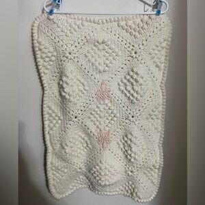 HANDMADE Hand Crafted Crochet and Applique Bassinet Blanket Pad 27‎ L x 19 W